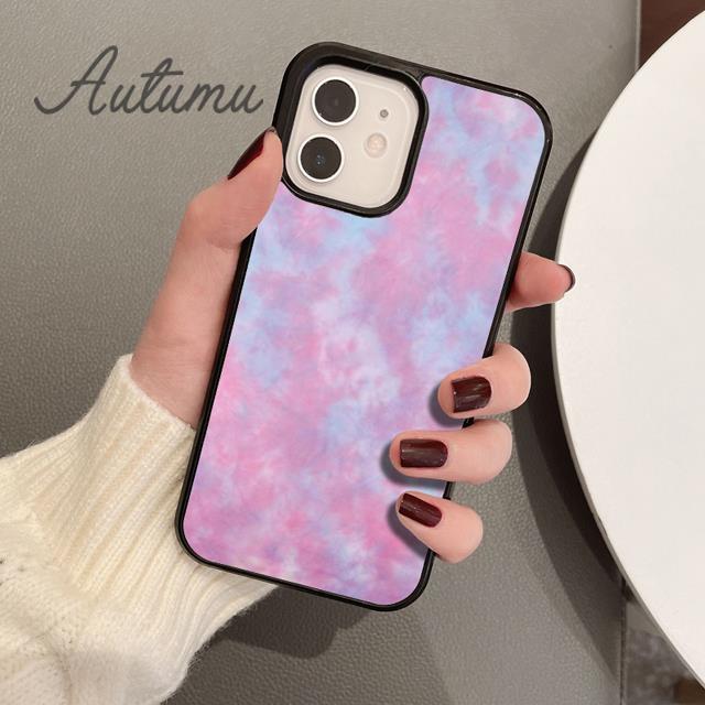 Eisblaue Batik-Handyhülle für iPhone 11 12 13 14 Pro Max mini X XR XS SE 2020 5 6S 7 8 Plus Samsung Galaxy S21 S22 Hülle