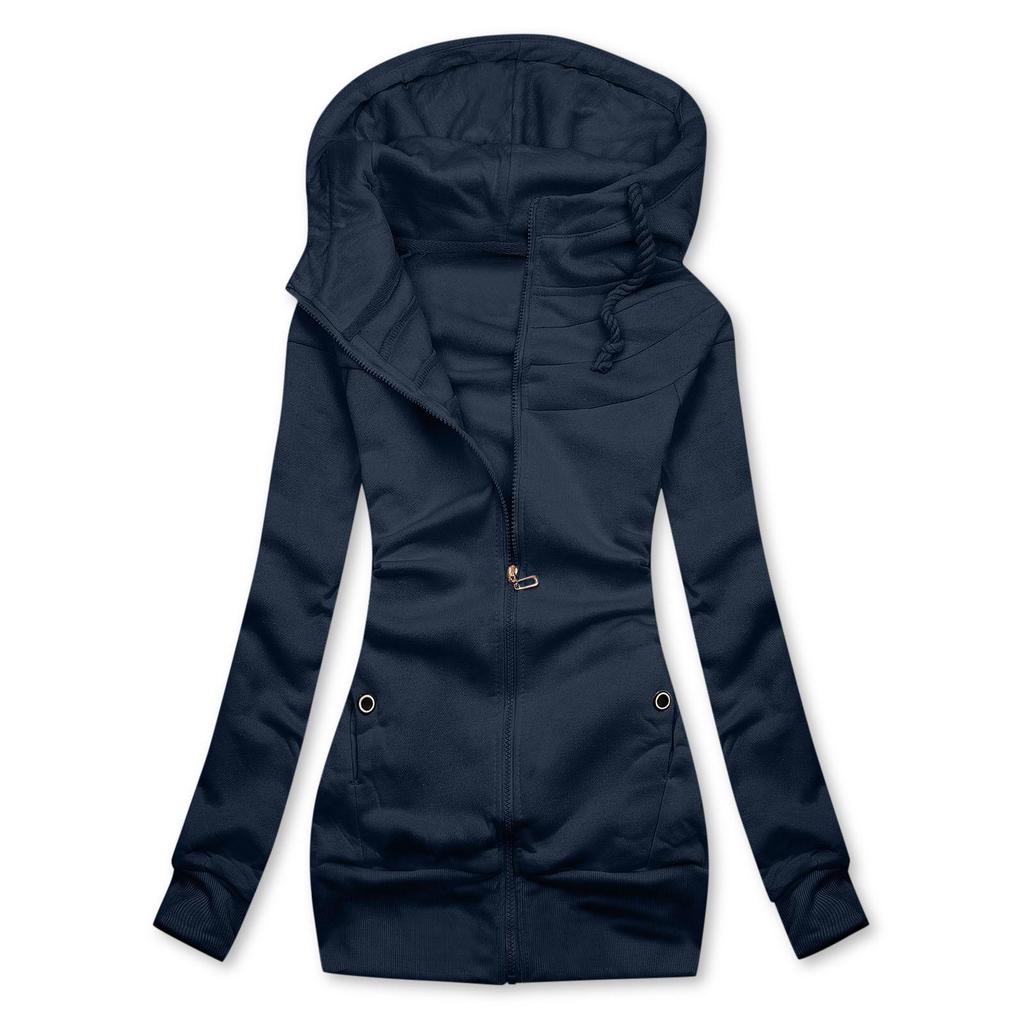 Bayan Moda Katı Kazak Uzun Kollu Gevşek Ceket Günlük Ceketler Tops