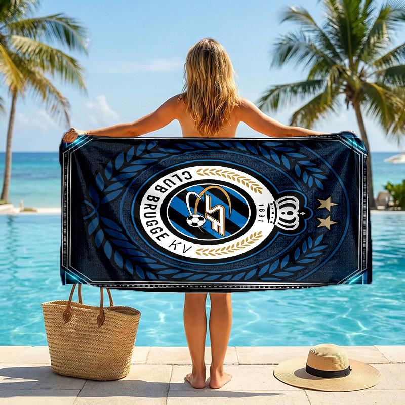 Club Brugge FC Stampa Asciugamano da Spiaggia Quick Dry Microfibra Assorbente Portatile da Viaggio Asciugamano da Nuoto