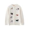 Kinder-Cardigan aus 100% reiner Wolle, gestrickt, mit Cartoon-Motiv, koreanischer Stil, Rundhals-Pullover für Jungen und Mädchen