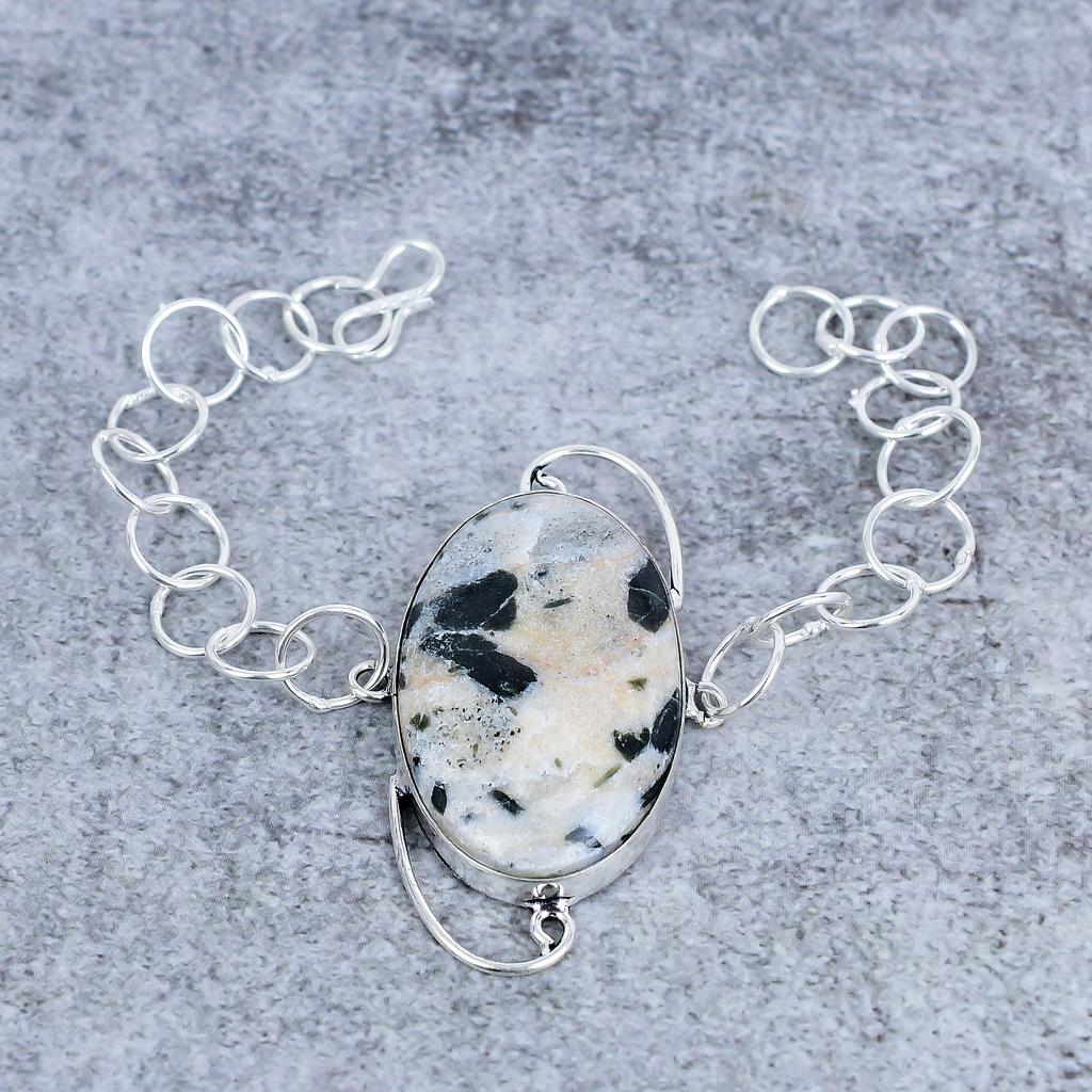 Bauxite Gemstone Handmade 925 Sterling Silver Bracelet 7-8" M-2712