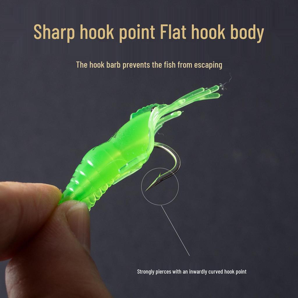 Luminous Soft Bionic Shrimp Lure with Hook for Perch and Culter Culter Fishing