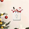 4pcs Cartoon Christmas Series Festival Switch Sticker DIY Wall Art Stickers Home Switch Frame Decoration Removable Self-adhesive