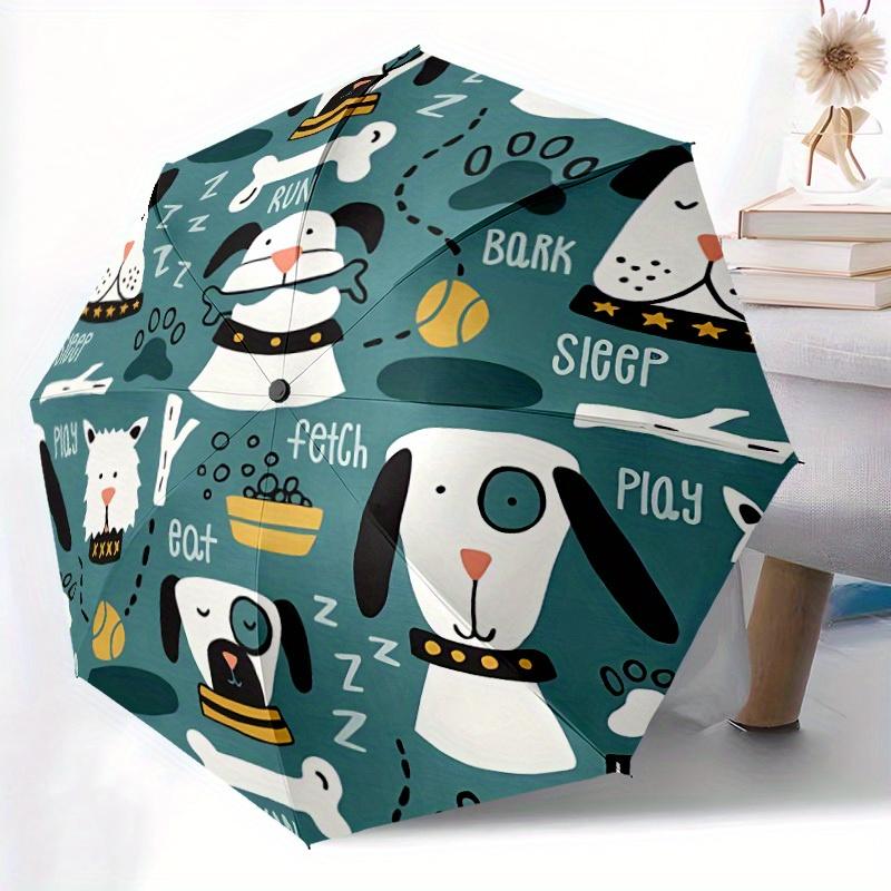 1pc Dogs Playtime Automatic Umbrella High Quality Canopy, Portable Folding Umbrella With, Ideal Gift for - Travel, Everyday, Formal Events, Stylish Ac