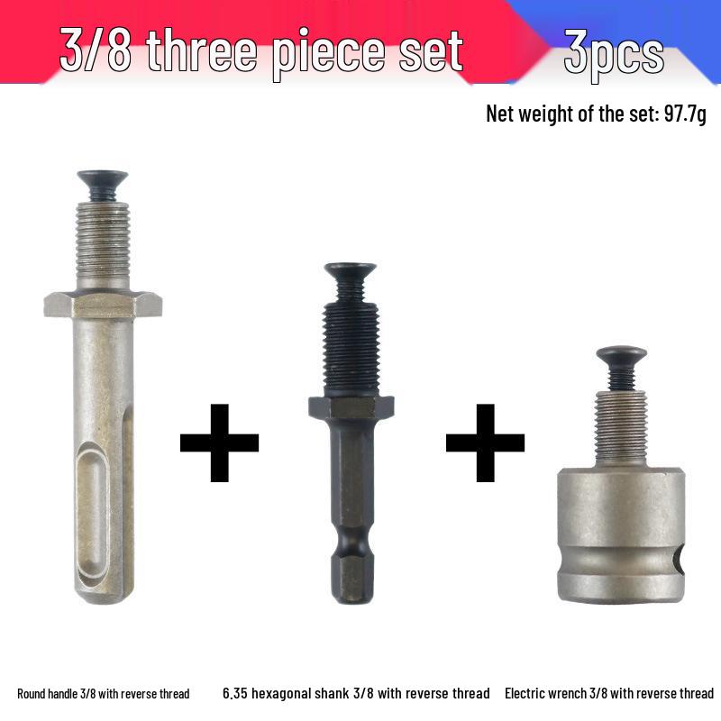 Pneumatic Electric Drill Head Conversion Chuck: Square, Round, Hexagonal Handle Adapter for Electric Wrench.