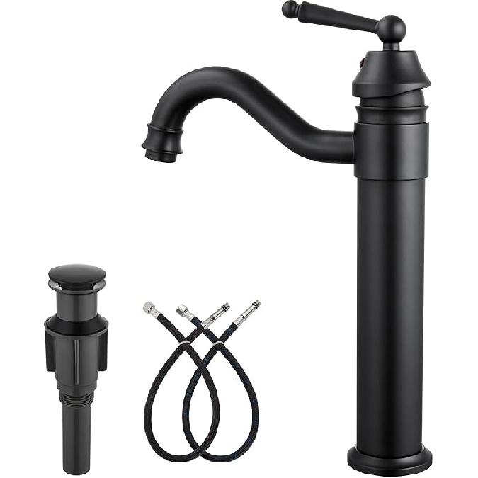 Antique Brass Single Handle Bathroom Sink Faucet Brushed Brass Long Reach Bathroom Faucet Mixer Tap Brushed Brass Pop Up Drain Without Overflow матовый черный