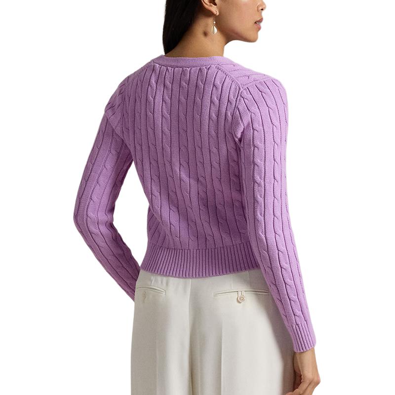 Polo Ralph Lauren Ss24 Solid Color Logo Embroidered Single-Breasted Slim Fit V-Neck Long Sleeve Knit Sweater Women Sweater WMPOSWENDW20250-500