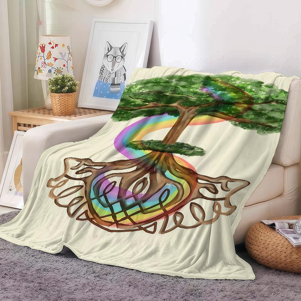 Yggdrasil Nature Tree Of Life Blanket Warm And Soft Suitable For Bedroom Living Room Sofa Bed Office Travel Camping