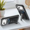 Magnetic Card Holder with Stand for Apple MagSafe, Foldable Portable Wallet for iPhone 12-17 Series, Strong Magnetic Back Sticker