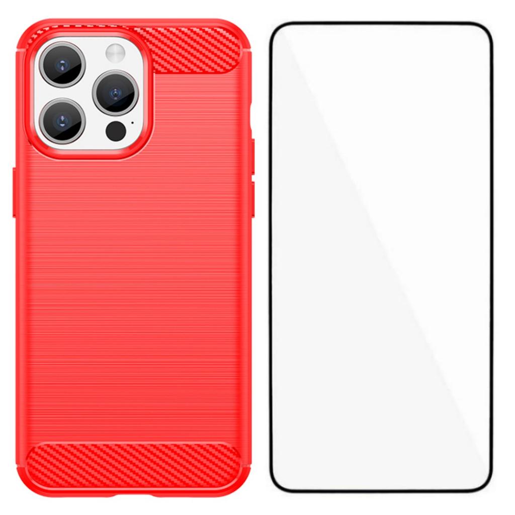 For iPhone 15 Pro Max Case with Screen Film WANLONFENG LS Series Big Lens Hole Brushed Texture TPU Phone Cover
