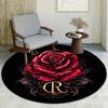 R Rose Round Rug Nonslip Area Rug Office Chair Mat Carpet For Living Room Bedroom Home Decor