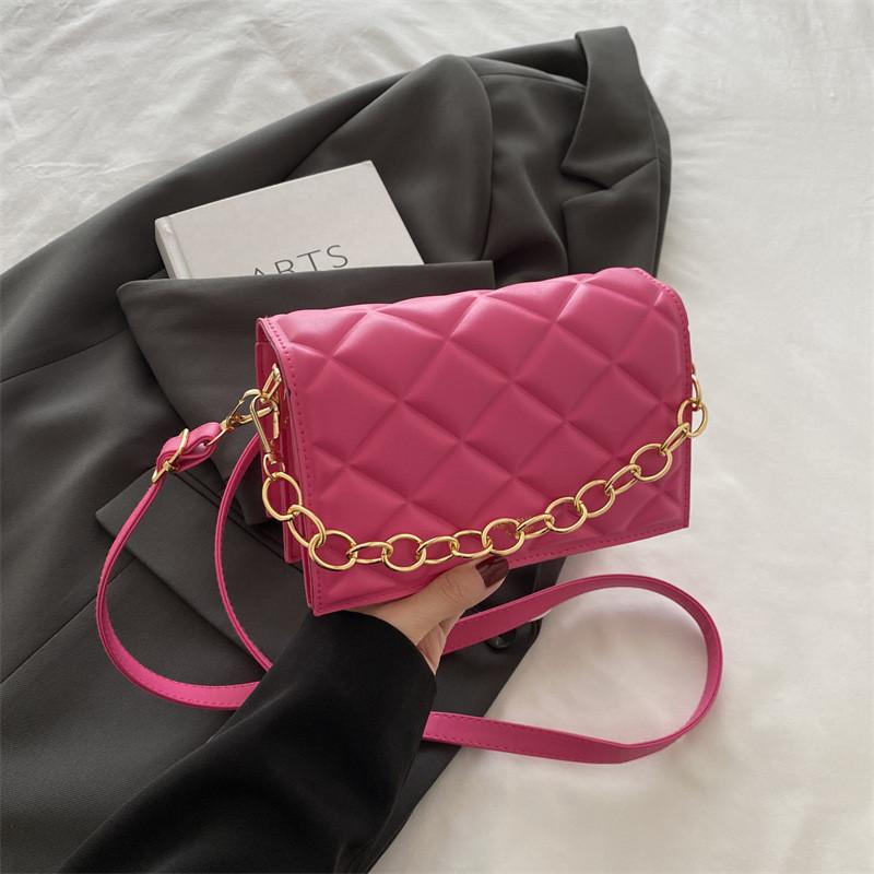 Chic Quilted Pattern Pu Shoulder Crossbody Bag Stylish Handbag For Everyday Use