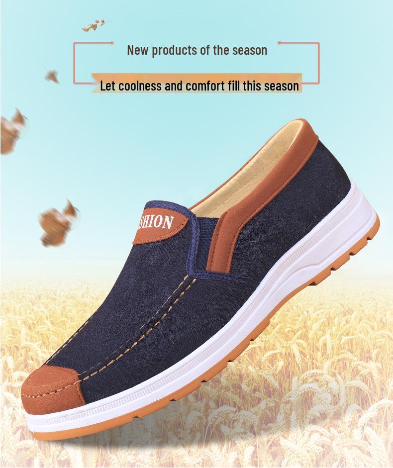 Men's Summer Breathable Non-Slip Canvas Shoes - Comfortable Casual Work Footwear