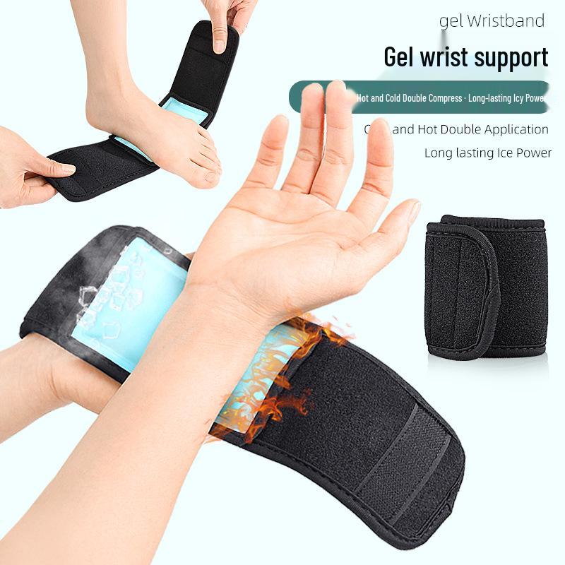 Wrist Brace with Hot/Cold Gel Pack: Multi-functional Ice Pack for Sports and Fitness One Size чёрный