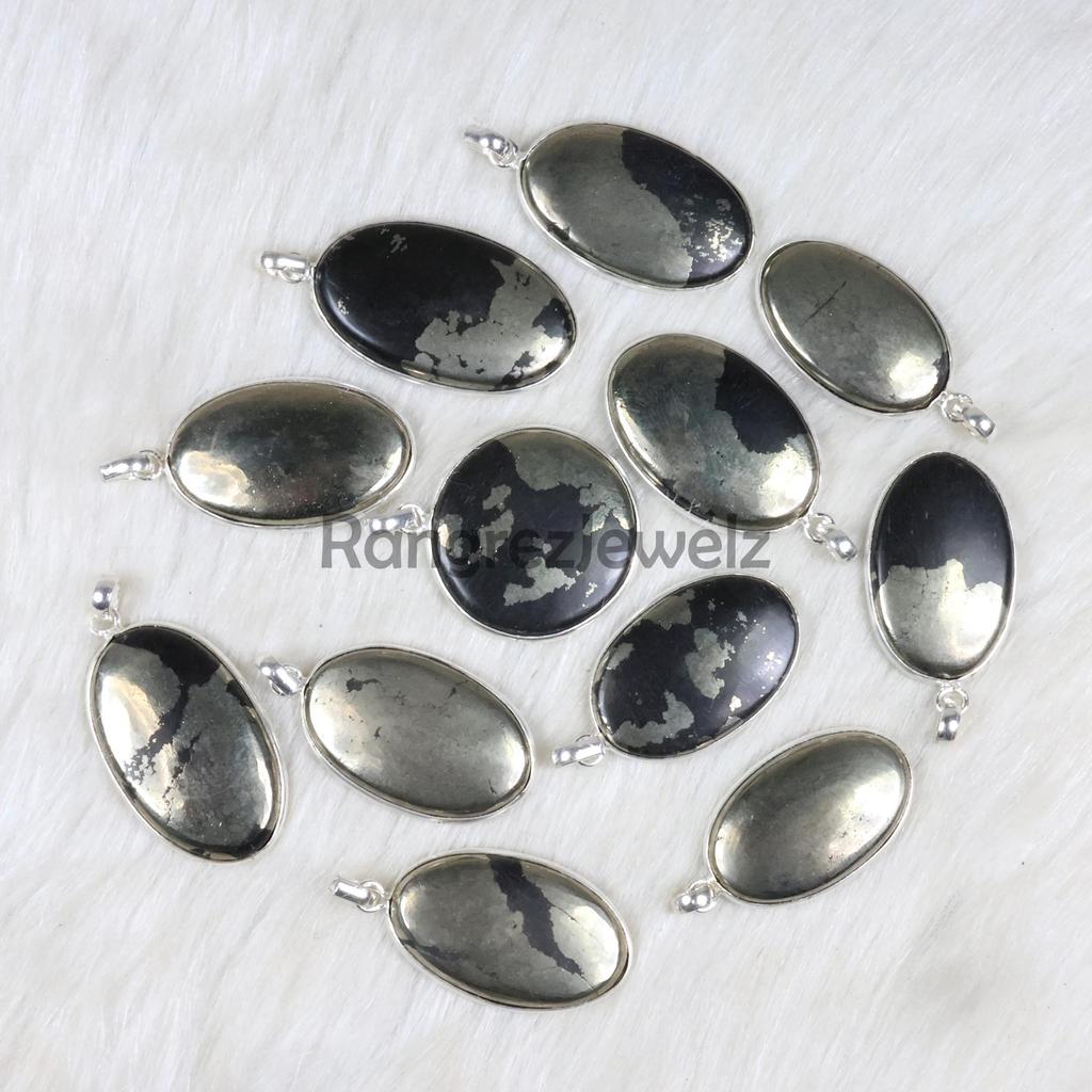 Pyrite Pendant Sterling Silver Pedant Pyrite Cabochon Pendant Oval Pyrite Gemstone Pendant Bezel Pendant Necklace Girls Pendant Silver Jewelry