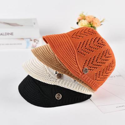 Frühlings- und Sommerhut Dünn Modisch Atmungsaktiv Damen Outdoor UV-Beständig Mesh Gestrickte Entenschnabelmütze