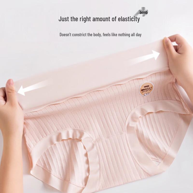 FitonTon Women's High-Waist Cotton Tummy Control Briefs (4-Pack)