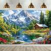 Comomeer Schilderhuis Boom Landschap Thema Banner Achtergronddoek Verjaardagsfeest Huisdecoratie Fotostudio Achtergrond