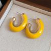 Silver Needle Drip Oil Oval Metal Earrings - Simple, Retro, Versatile Studs with High-End Appeal