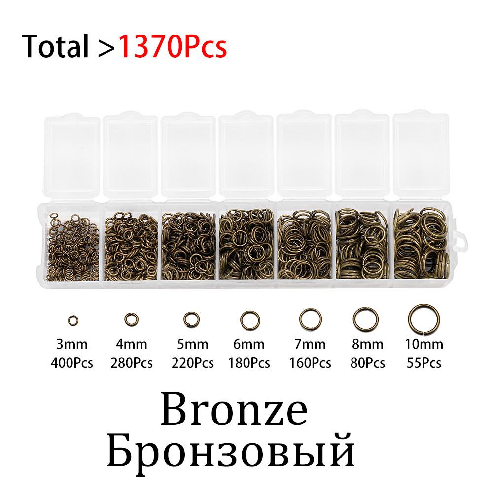 

1 Box Jewelry Making Set Mixed Metal Jump Rings Split Rings Connectors For DIY Jewelry Making Kit Finding Accessories Supplies бронзовый