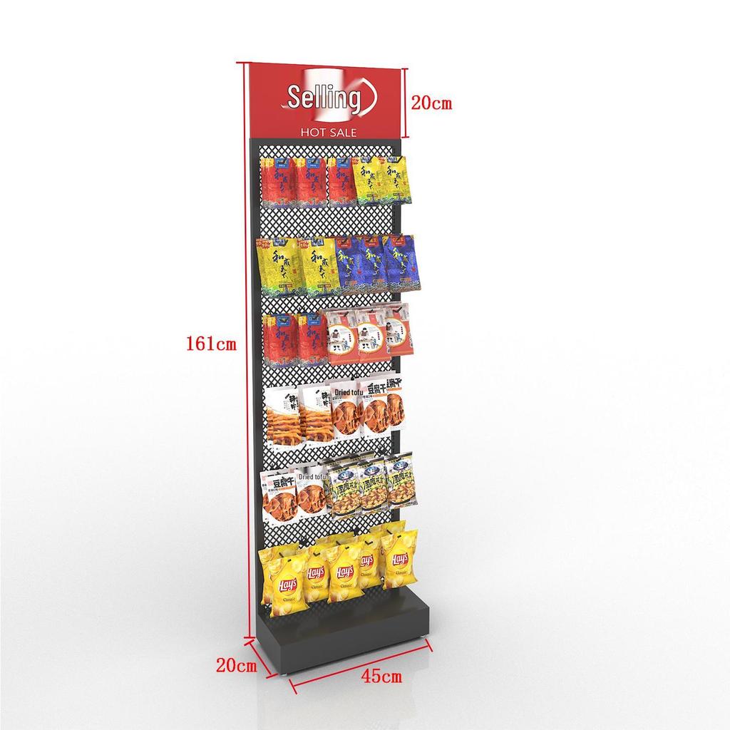 Multi-Use Display Rack with Hooks: Perfect for Spicy Strips, Snacks, Socks, Lip Balm, Toothbrushes, and Small Accessories.