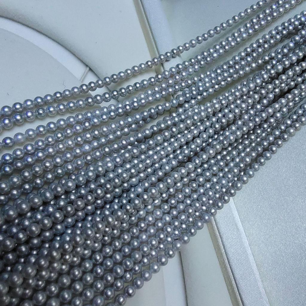 3-7mm Freshwater Akoya Pearls: Nearly Flawless Round Necklace, Strong Luster, Handmade DIY Jewelry