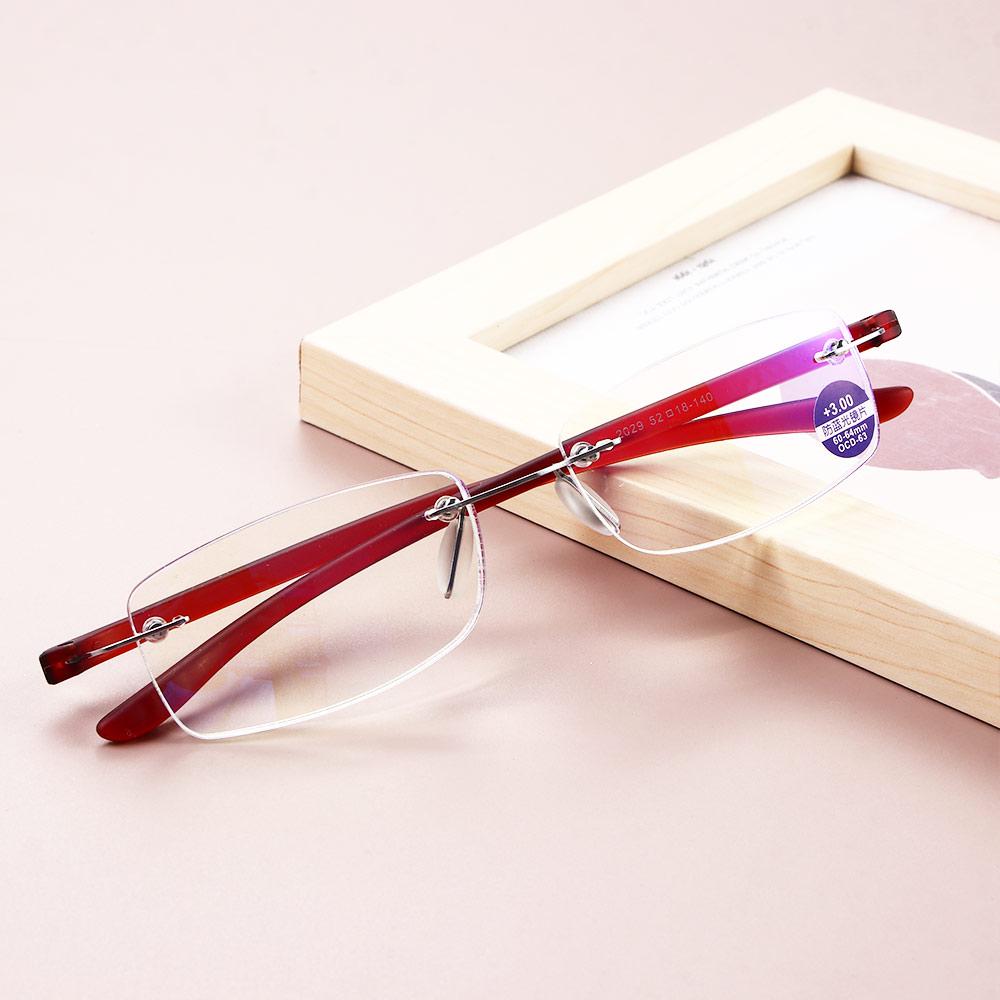 Presbyopia Eyeglasses Rimless Hyperopia Eyewear Computer Eyeglasses Anti Blue Light Reading Glasses