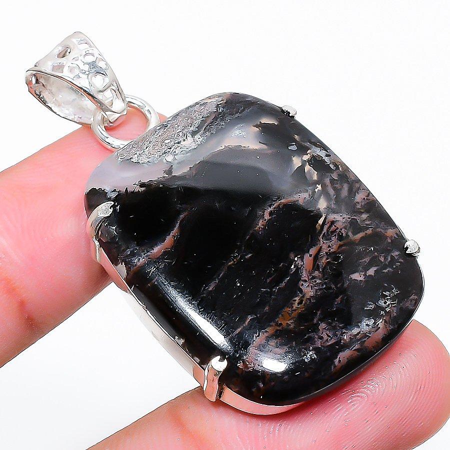 

Подвеска ручной работы в этническом стиле с индийским агатом и мохом, 1,81 дюйма, SR-3168