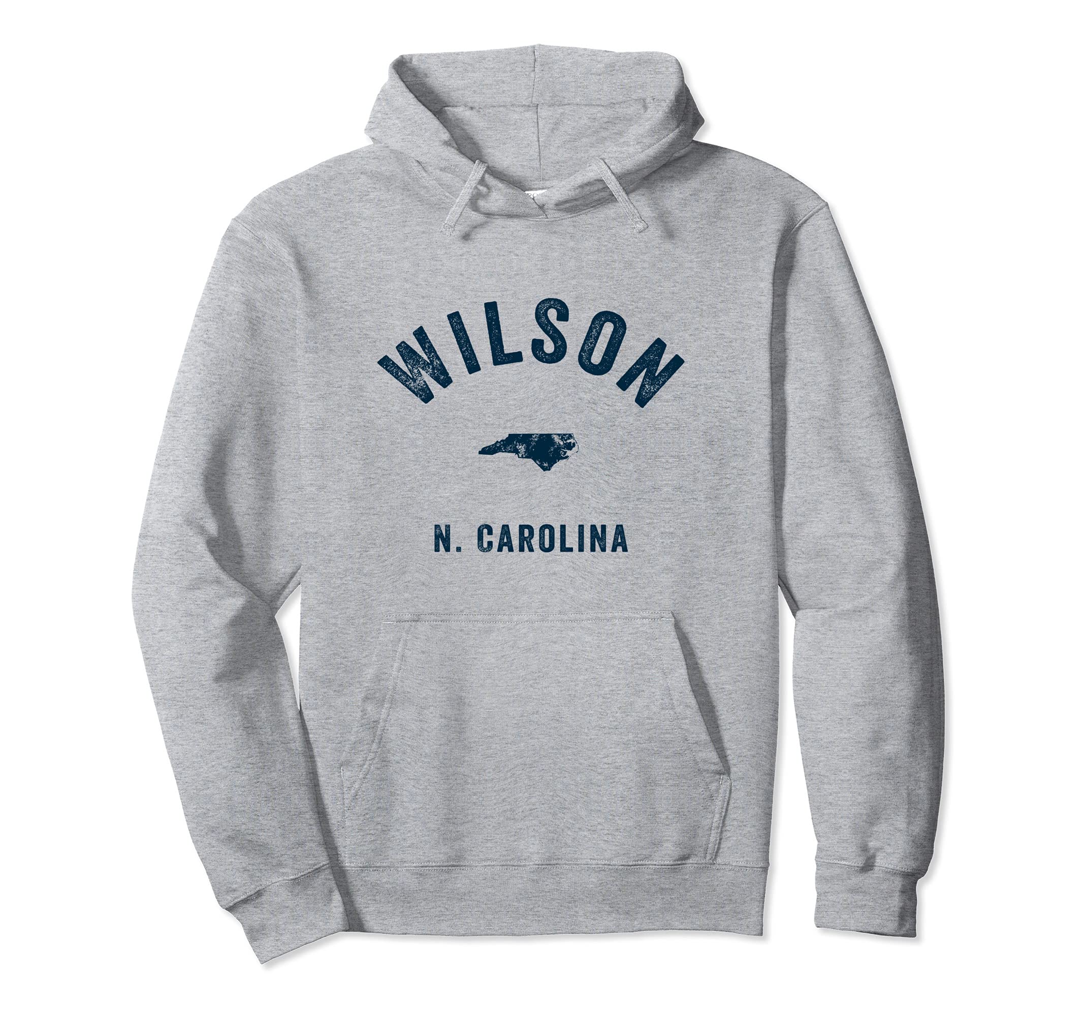 

Wilson North Carolina NC Vintage 1970s Sports Navy Print Hoodie