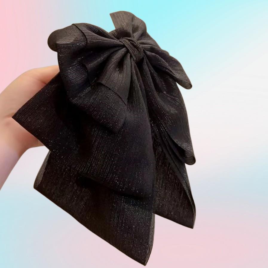 Versatile Pearlescent Bow Claw Hair Clip - Princess Style for Summer and High Ponytails