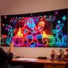 Santa Garage Door Cover Christmas 13x6ft UV Fluorescent Holiday Decoration Garage Door Holiday Background for Homeowners Party