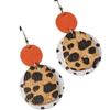 Leopard & Cow Print Leather Western Style Patchwork Dangle Earrings