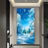 Copertura per Porta Scena Invernale con Neve Sfondo Fotografia Foresta Bianca Forniture Decorazioni Festa di Natale Interno Esterno