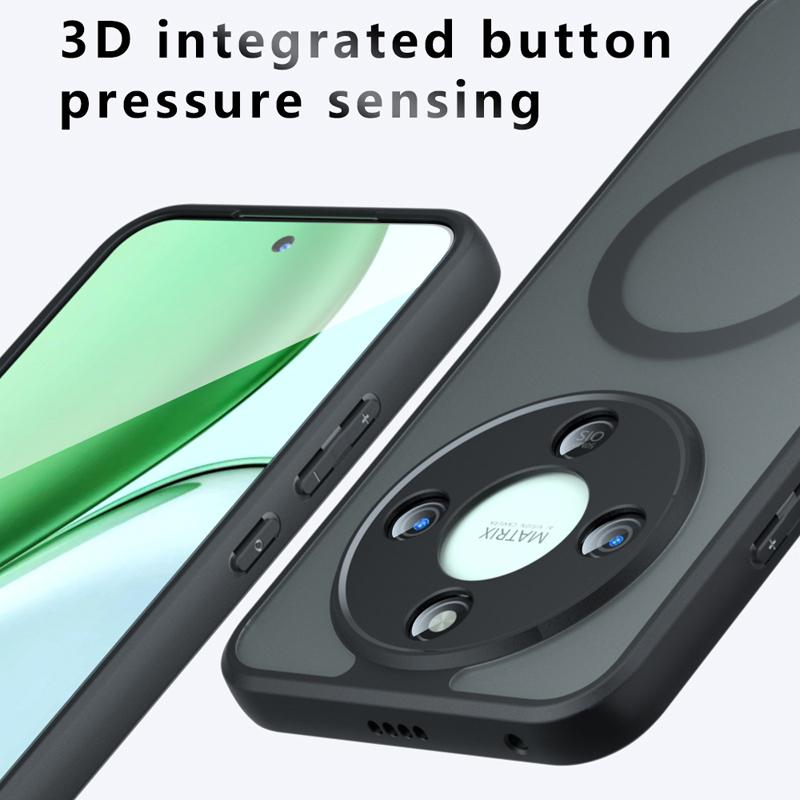 For Honor X70 Case Shockproof Magnetic Matte PC+TPU Anti-fingerprint Translucent Cover for HONOR X 70