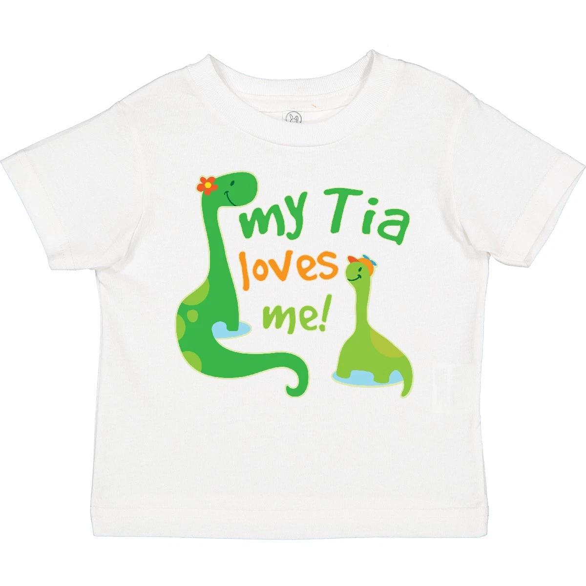 Inktastic My Tia Loves Me Dinosaur Toddler T-Shirt From Childs Dino Cute Aunt 150