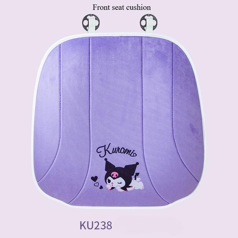 Kuromi Universal Car Seat Cushion All Season Sweat Absorbing Plush Cute Single Piece Comfort Pad Seat Covers