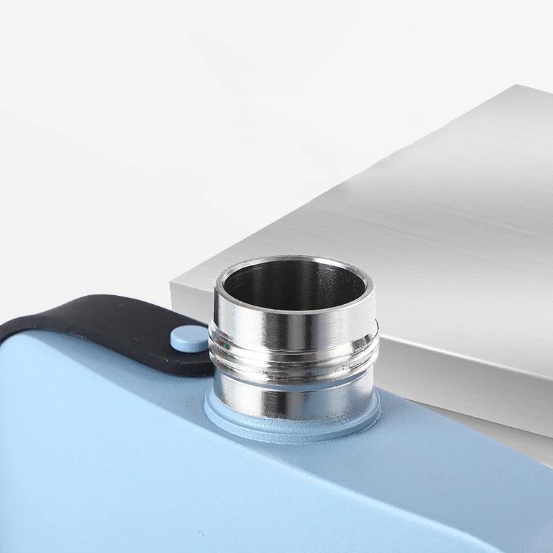 500ml Portable 304 SS Flagon black Whiskey Vodka Wine Pot Hip Flask Alcohol Drinking Bottle bar party outdoor utensil