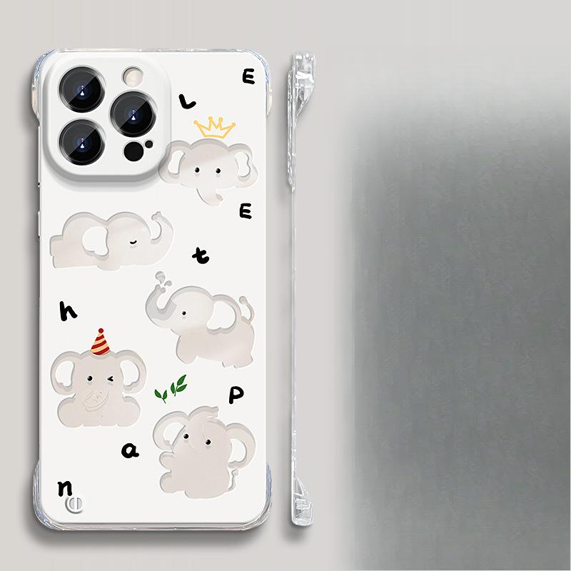 Hollow Elephant Bracket Applicable To Apple 15PROMAX Mobile Case 14 Transparent Borderless 13 Cute Anti-fall Advanced