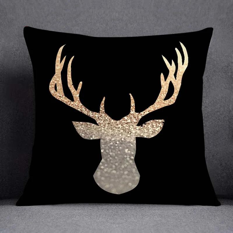 Quadratischer Kissenbezug mit geometrischem Blumenmuster in Schwarz und Gelb, dekorativer Kissenbezug für Zuhause und Büro