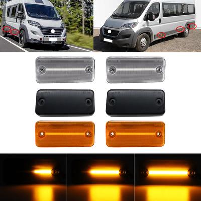 2/6pcs Dynamic LED Side Marker Lights Flowing Turn Signal Light For Iveco Fiat Ducato Citroen Relay Peugeot Boxer Renault Volvo