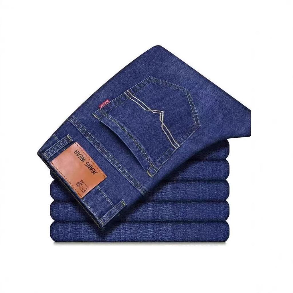 Men's Autumn Loose Straight-Leg Jeans - Trendy Mid-Waist Non-Stretch Versatile Pants