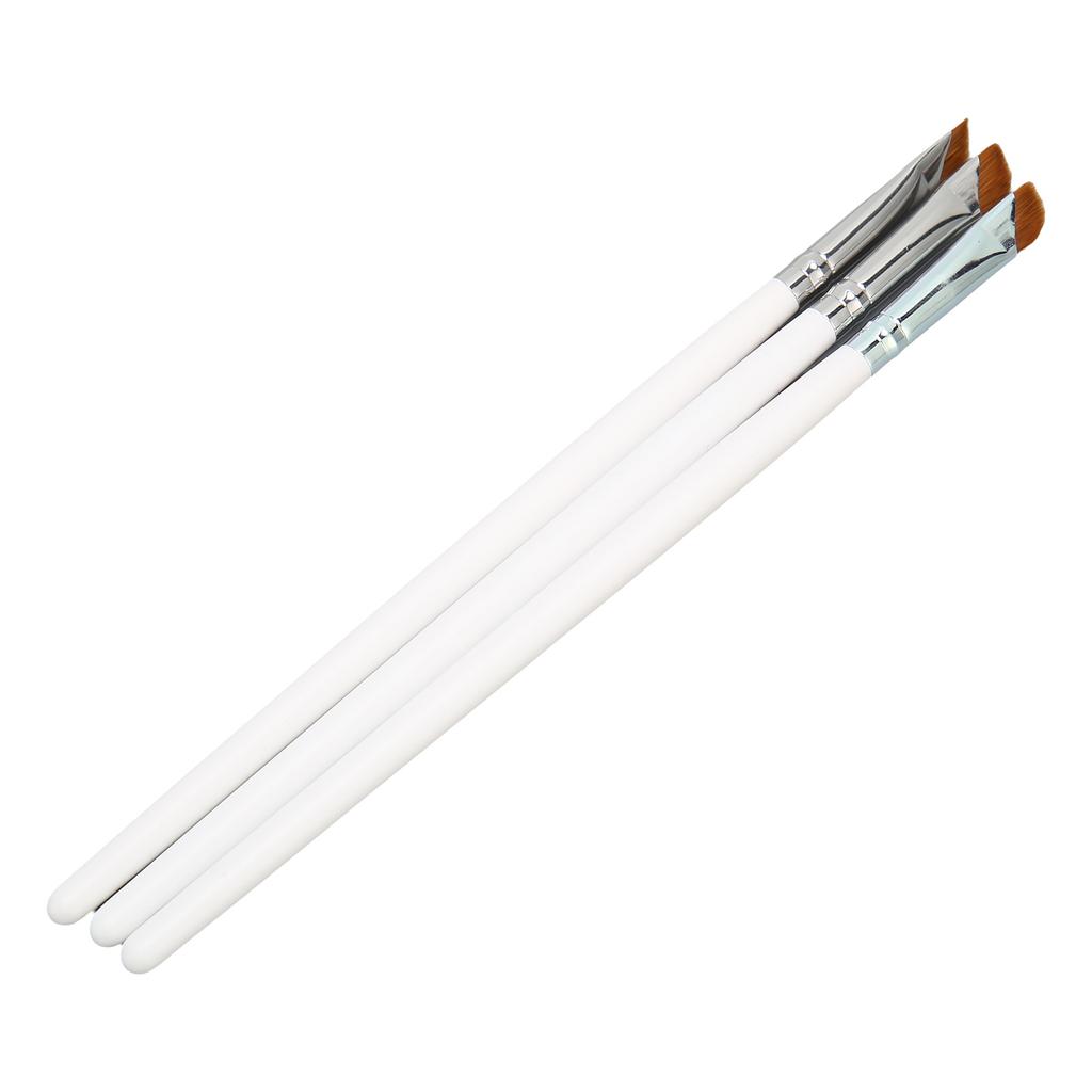 3pcs Angled Eyeliner Brush Ultra Thin Slanted Comfortable Grip Eyeliner Make Up Brush White
