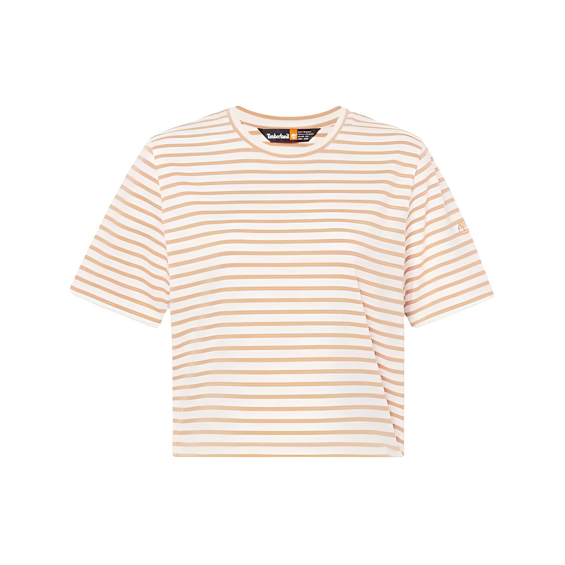 

Timberland Полосатая повседневная футболка с круглым вырезом и коротким рукавом, женские топы, желтый A5Y9Q-EAQ L