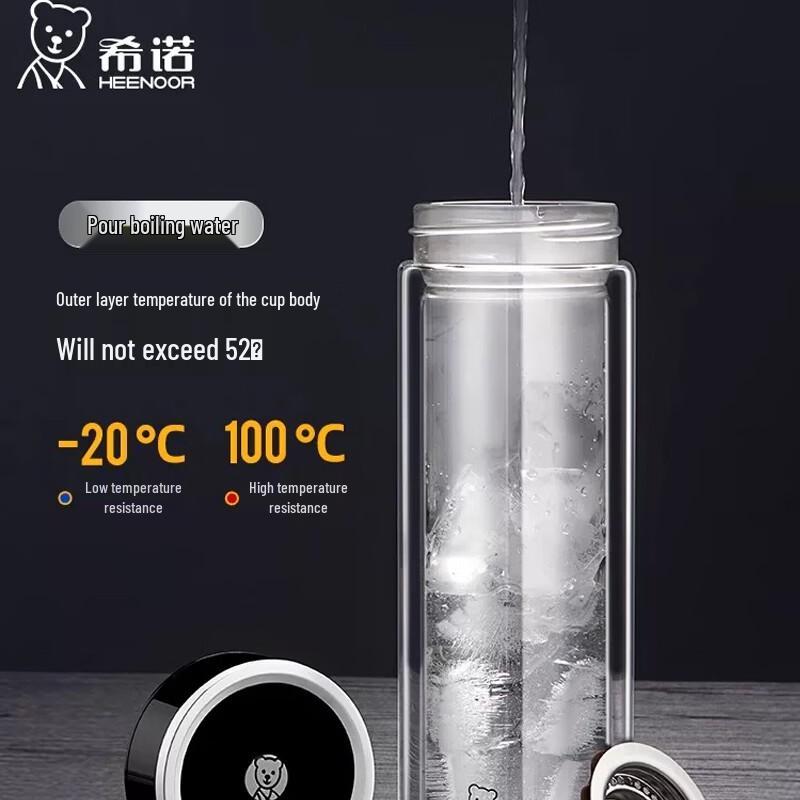SNAIL XN-1001 Double-Layer Glass Tea Infuser Bottle
