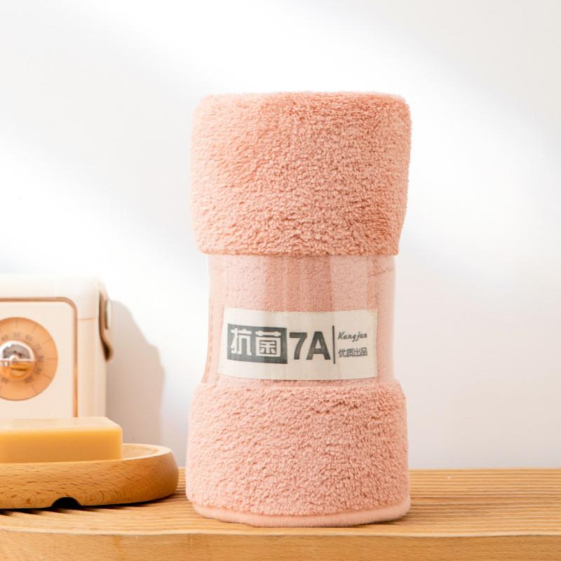 Coral Fleece Antibacterial Towel With Embossed For Home Use And Face Cleaning