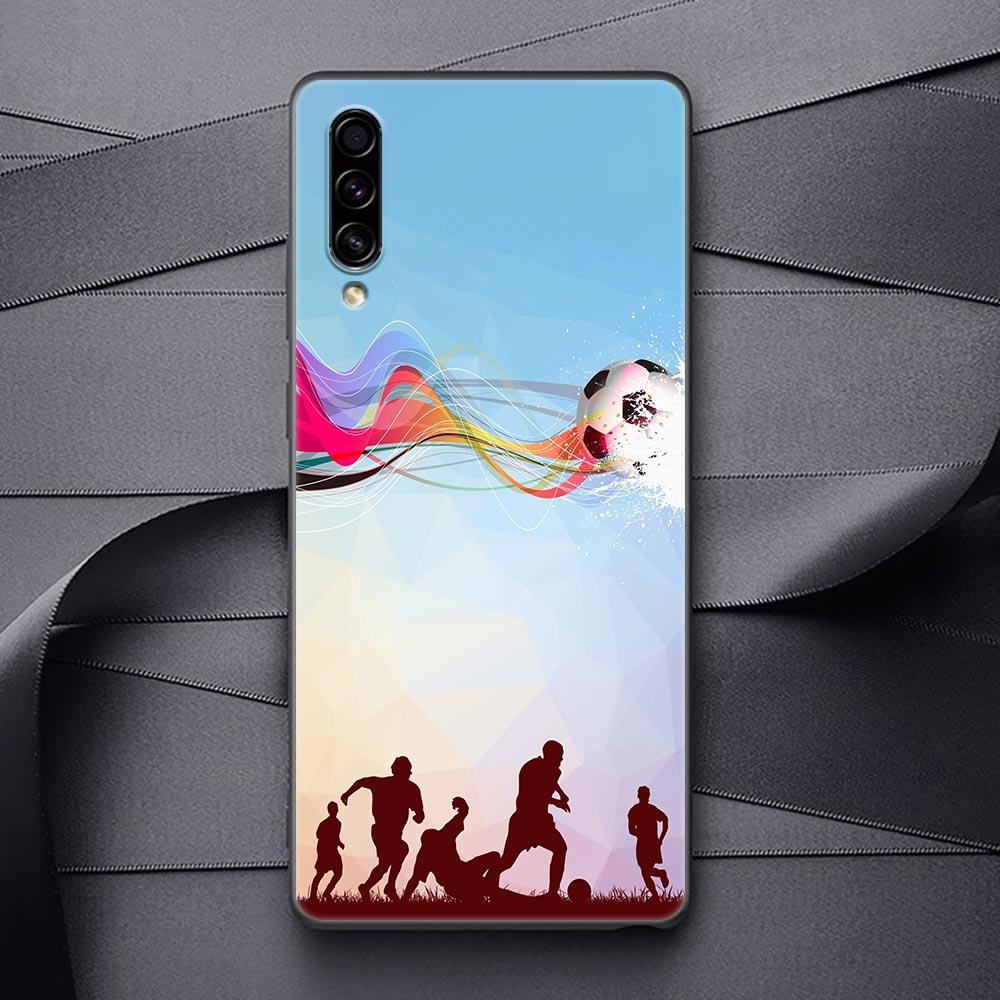 Football Silicone Case For Samsung Galaxy A57 A56 A55 A36 A35 A37 A26 A17 A07 A50 A50s A70 A80 A7 A9 2018 Cover Fire Soccer Ball