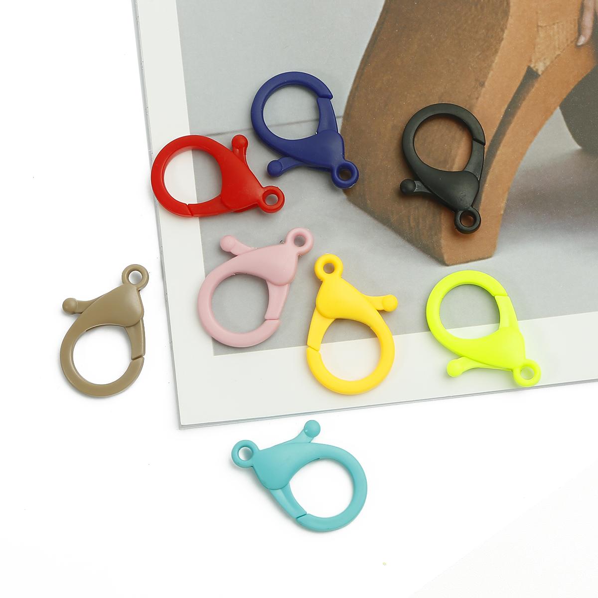 

10 шт. пластиковый брелок для ключей красочные крючки клипсы карабин ручной работы аксессуары для изготовления ювелирных изделий 24×35mm