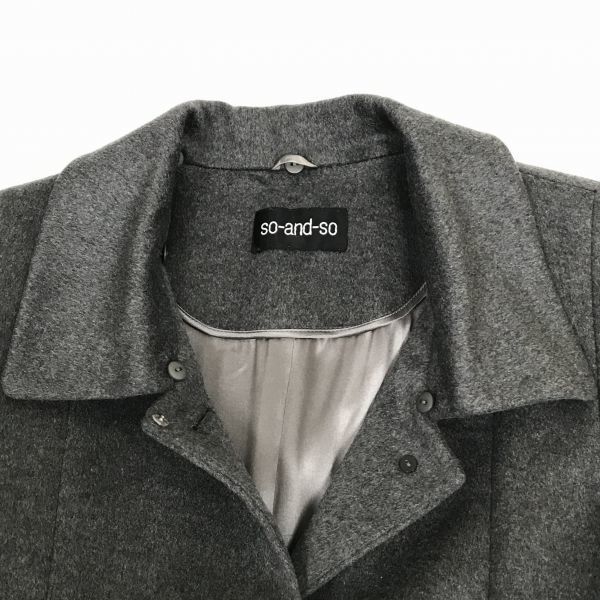 SO AND SO 100% Kaschmir Langmantel Seidenfutter Grau Damen M(GEBRAUCHT)
