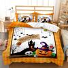 3D Halloween Bedding Set Pumpkin Ghost Down Duvet and Pillowcase 2/3 Pieces AU/EU/DE/US/UK Full Size Quick Drying Home Decoration