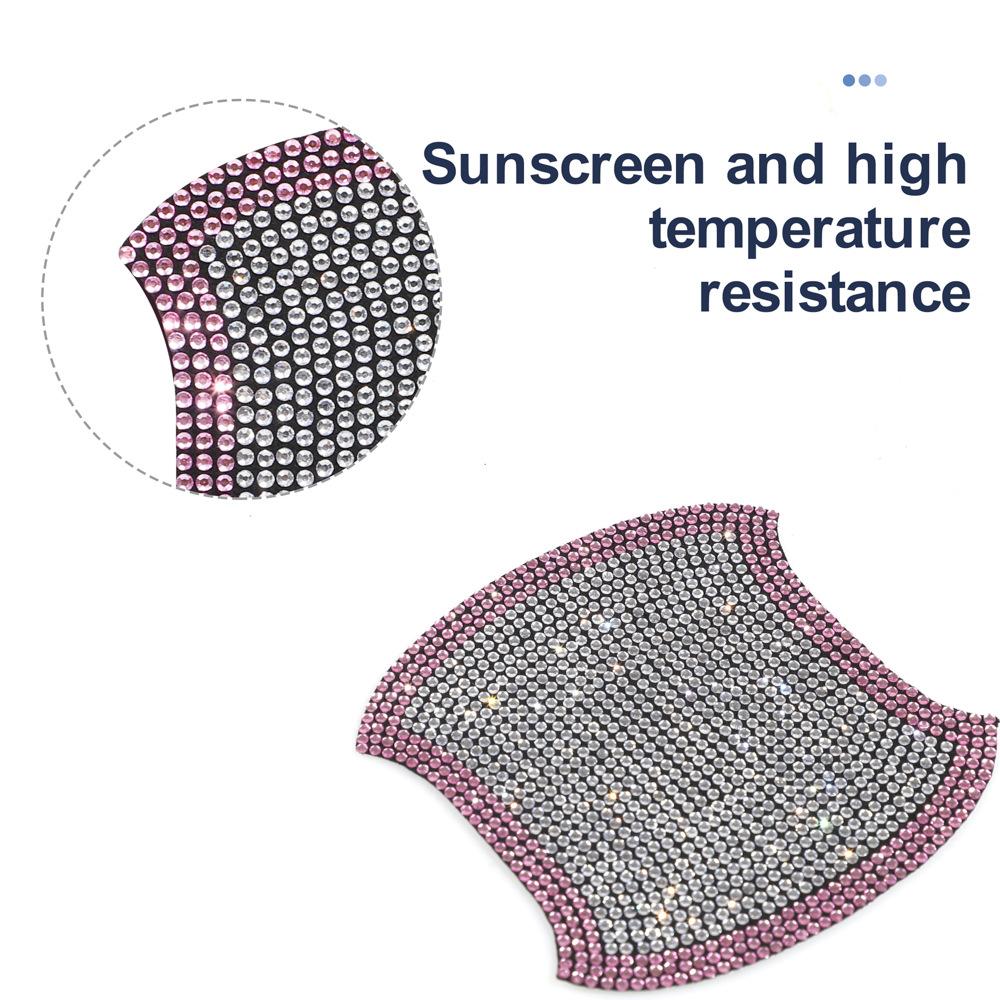 8 ks kamínkových křišťálových samolepek na dveřní misku do auta s nálepkou na kliku dveří, samolepky proti poškrábání, protikolizní proužek